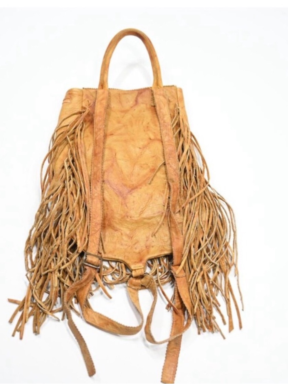 Kobler Rucksack Fringed camel leather Hobo Backpack - Picture 2 of 3
